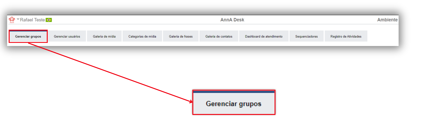 Manage Groups Tab