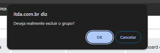 Popup to Delete Group